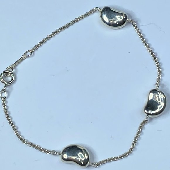 TIFFANY & CO STERLING SILVER ELSA PERETTI BEAN BRACELET 7" 7.6gm JR7934 - Picture 3 of 9